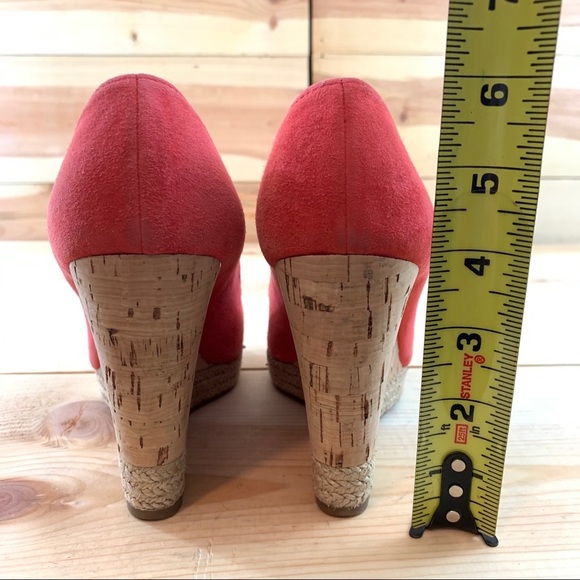 Prada Suede Open Toe Cork Wedge Pumps shoes 38 - Picture 5 of 16